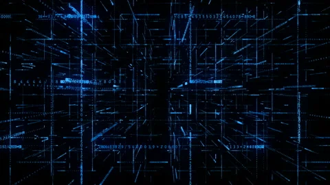 Camera moves through the digital space Stock Footage 90538499