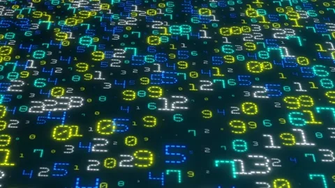 The camera moves through the falling numbers. Available in multiple color Stock Footage 101283806