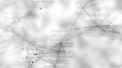 The camera moves through nodes of code that make continuous calculations. 動画素材 240282489