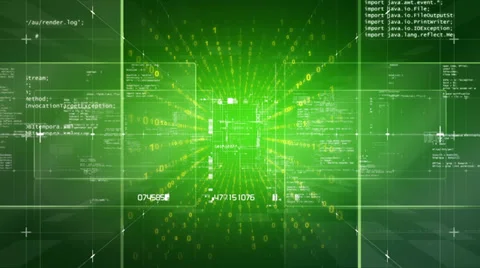 Camera moves through pieces of software source code Stock Footage 32460085