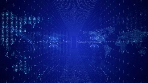 Camera moves through space HUD tunnel. Video stock 72747919