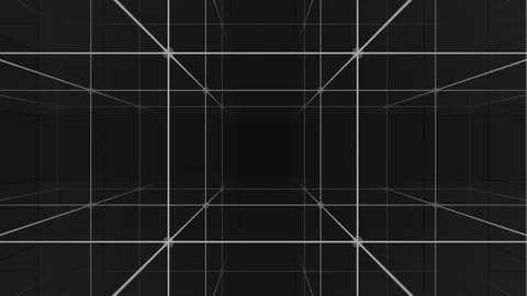 Camera moving into a 3d grid infinite space loop Stock Footage 91490908