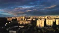 The camera moving up above the city. quadrocopter shot 4k or 4k+ Resolution