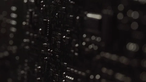 Camera moving above electronic circuits Stock Footage 76871097
