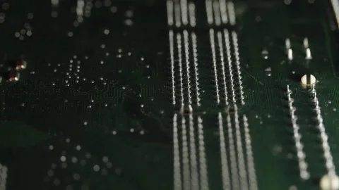 Camera moving above electronic circuits Stock Footage 76871618