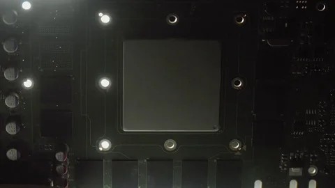 Camera moving above electronic circuits Stock Footage 76871863