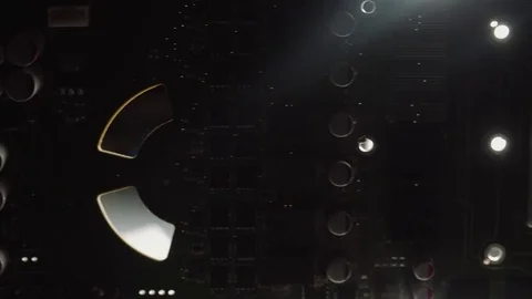 Camera moving above electronic circuits Stock Footage 76872083