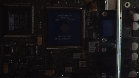 Camera moving above electronic circuits Stock Footage 76872127