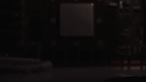 Camera moving above electronic circuits Stock Footage 76872500