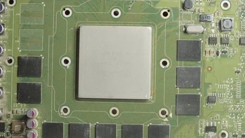 Camera moving above electronic circuits Stock Footage 76872956