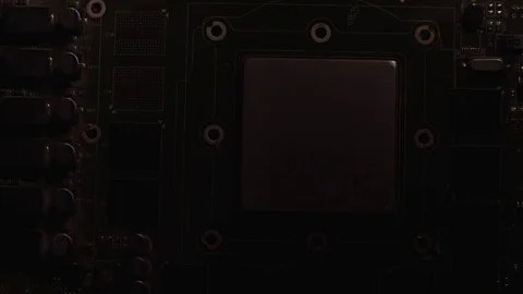 Camera moving above electronic circuits Stock Footage 76873079