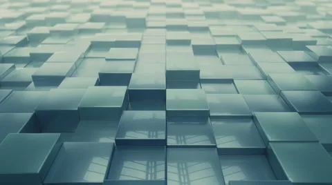 Camera Moving on Abstract Geometric Cubes, 4k Loopable 3d Animation Video stock 68346639