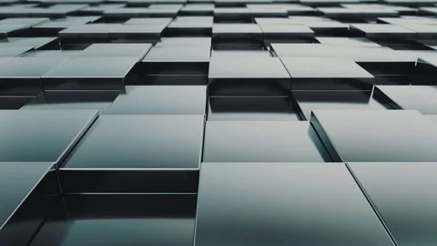 Camera Moving on Abstract Geometric Cubes, 4k Loopable 3d Animation Video stock 71436295