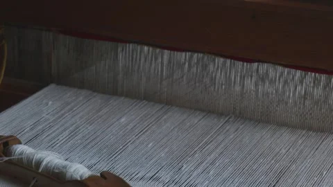 Camera Moving Across Loom from Center to Shuttle Stock Footage 316486619