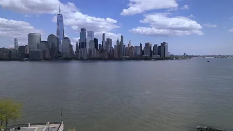 Camera moving back and closes view of New York City Stock Footage 240689029