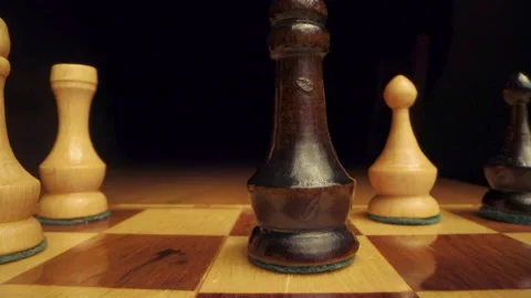 Camera moving between chess pieces Stock Footage 149383100