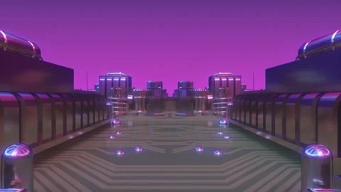 Camera moving forward above endless circuit board. Abstract futuristic industry Stock Footage 282494855
