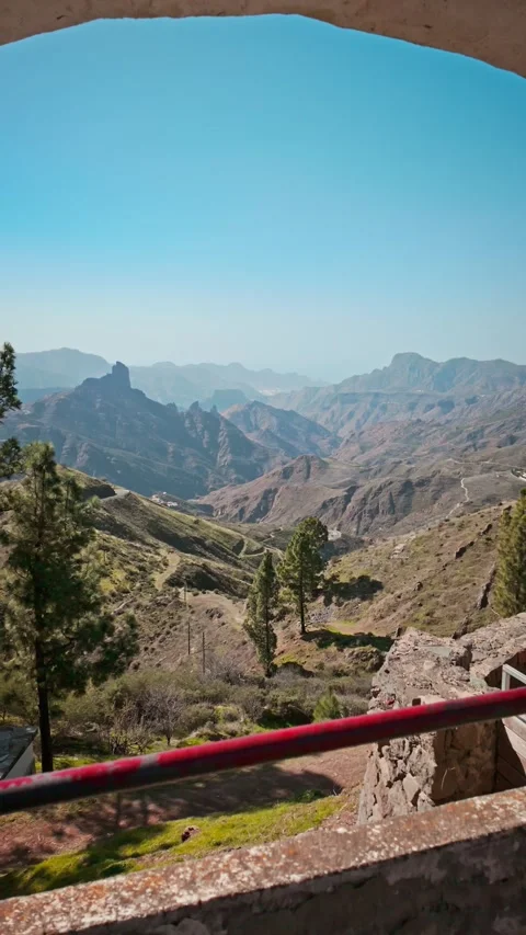 Camera moving forward showing mountainous landscape Stock Footage 294279133