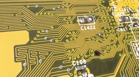 Camera moving over circuit board. 2 clips included. Stock Footage 47546131