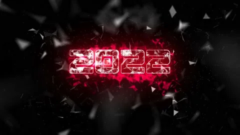 Camera moving to red digital numbers 2022. New year concept. Stock Footage 166437049