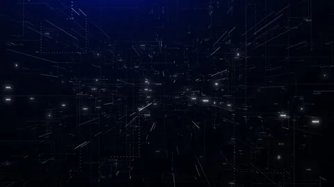 Camera moving through digital world in endless loop. Stock Footage 141327224