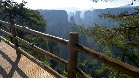 Camera moving through view point in Zhangjiajie National Forest Park Stock Footage 91165909