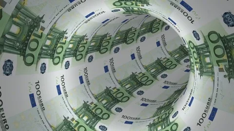 Camera Is Moving In Tunnel Of Euros Stock Footage 76517340