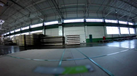 Camera moving at warehouse in lumber factory Vídeo Stock 63463635