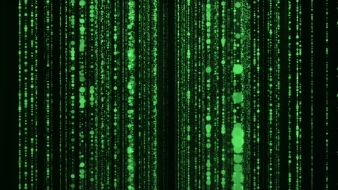 Camera navigating into vertical green data flow curtain background loop Stock Footage 123532628