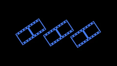 Camera negative files shape icon animation on white background Stock Footage 289551523