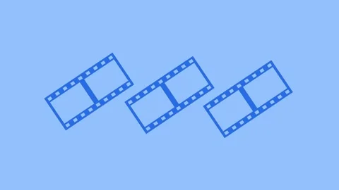 Camera negative files shape icon animation on white background Stock Footage 289551541