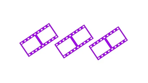 Camera negative files shape icon animation on white background Stock Footage 289551611