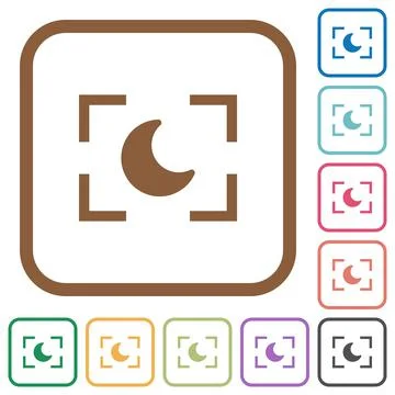 Camera night mode simple icons Illustrazione stock