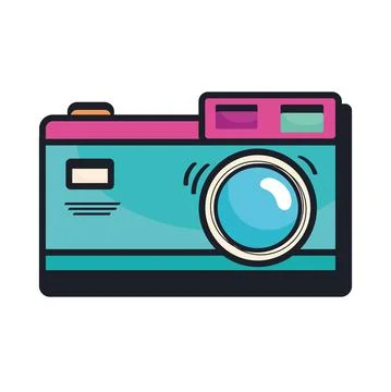 Camera nineties patch Stock Illustration