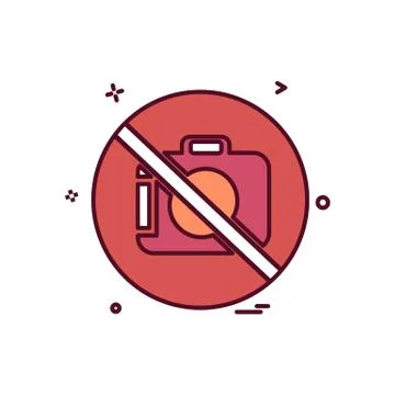Camera not allowed icon design vector Stock Illustration