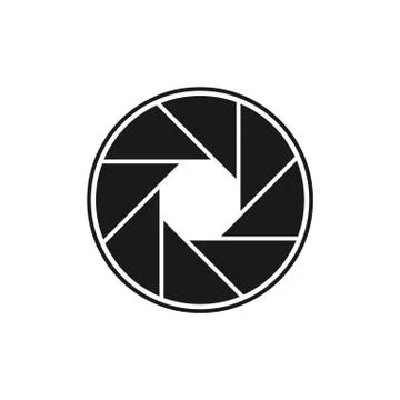 Camera objective icon. Objective lens symbol isolated on white background. EP Stock Illustration