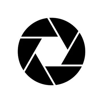 Camera objective icon. Shutter closeup simbol Stock Illustration