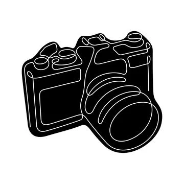 Camera one line vector illustration Stock Illustration
