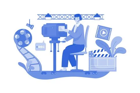 Camera Operator Illustration concept on a white background Stock Illustration