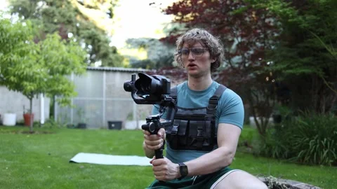 Camera operator training with gimbal 스톡 동영상 336371295