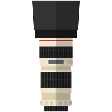 Camera optical gear with flash and zoom function vector Illustrazione stock