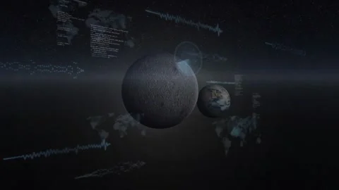 Camera orbiting grey sphere initiating waves and code streams emerging around Stock Footage 317264914