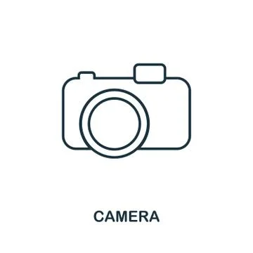 Camera outline icon. Simple element illustration. Camera icon sign design from Stock Illustration