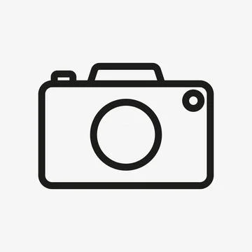 Camera outline vector icon. Photo line symbol. Illustrazione stock