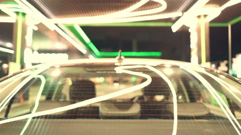 Camera outside the car back blurred view realtime Stock Footage 167321133