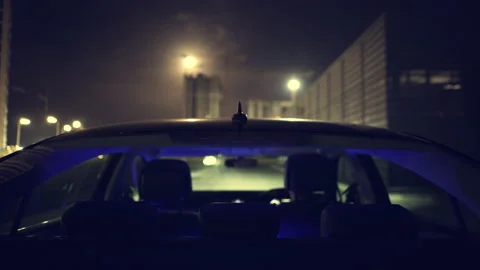 Camera outside the car back blurred view realtime Stock Footage 167322180