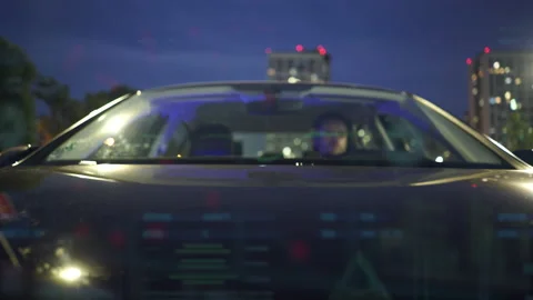 Camera outside the car front view realtime motion Stock Footage 167314140