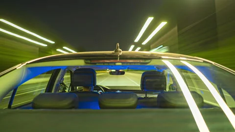 Camera outside the car view from back hyperlapse Stock Footage 167311849