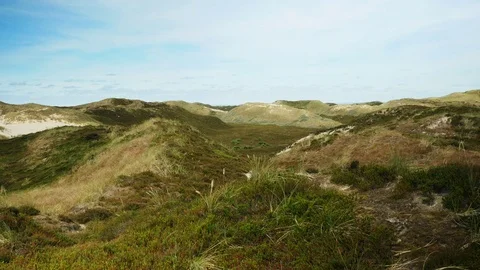 Camera pan of dunes landscape Stock Footage 79148020