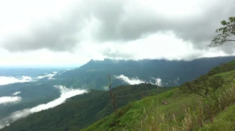 Camera pan footage full cloud on mountain Видео 67611831